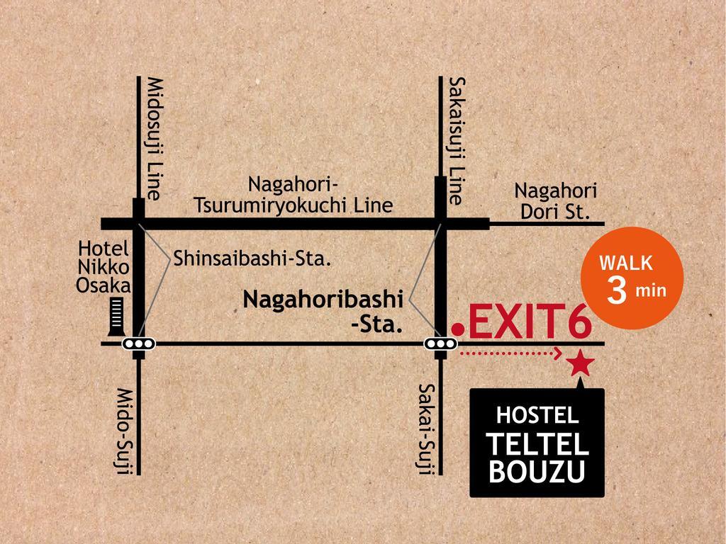 Hostel Teltel Bouzu Osaka Ngoại thất bức ảnh